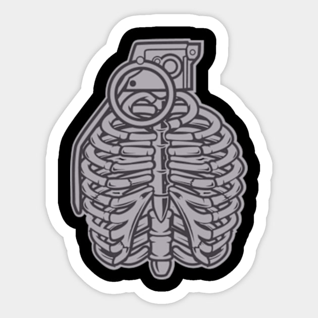 Grenade Ribcage Sticker by Eoli Studio